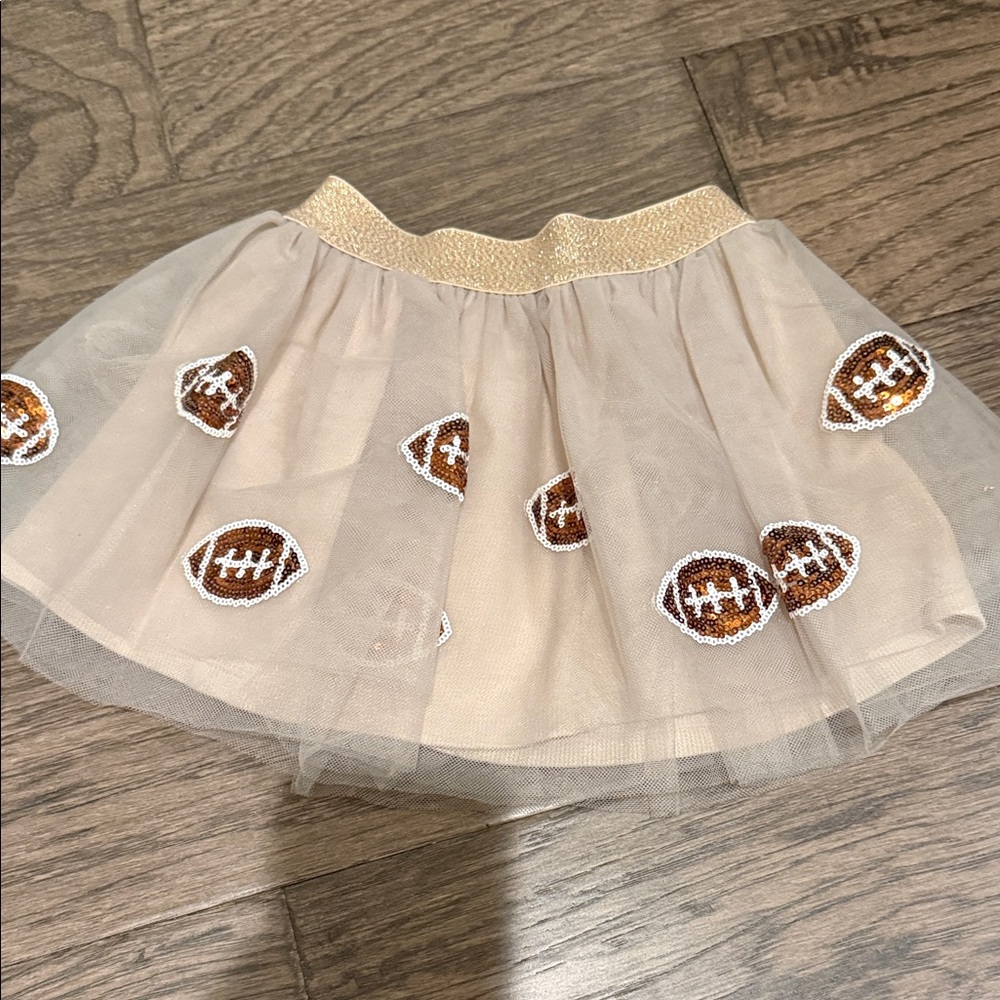 Angel Dear Sequin Tulle skirt tag says 1-2Y Football fall NWT